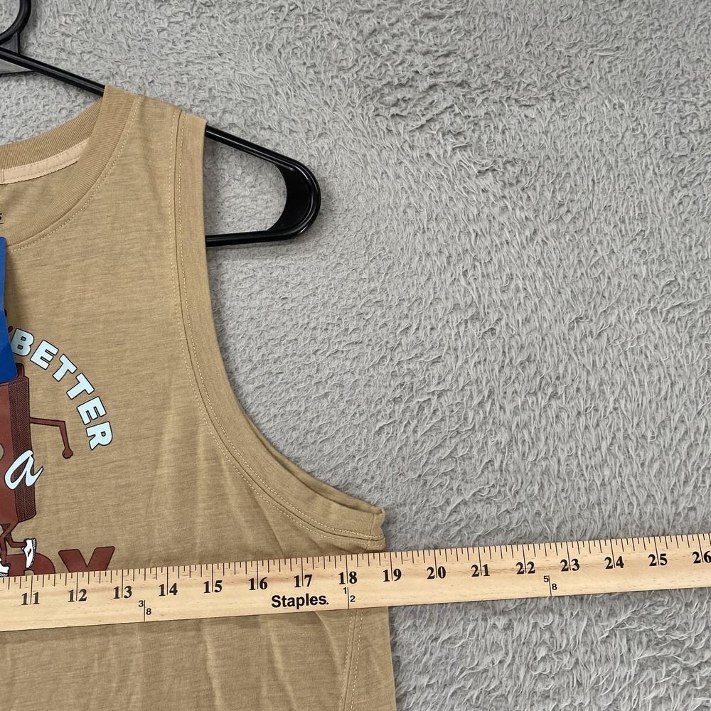 Brooks Hot Dog Tank Top Womens Medium Beige Running Buddy Funny Workout - Picture 5 of 15